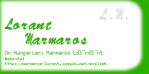 lorant marmaros business card